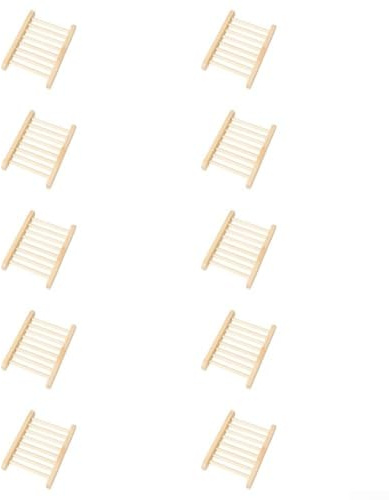 Lot de 10 porte-savon en bois naturel pour salle de bain avec trous de drainage, support pour assiette de douche, pour usage domestique