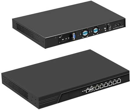 CWWK 1U Firewall Appliance Mini PC, Rackmount Router Hardware, 6 x 2.5GbE i226-V, Core i7-3520M, 19 Homelab Network Computer Routing for OPNsense, 8GB DDR3 RAM 256GB mSATA SSD