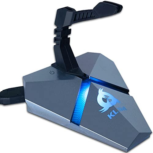 KLIM™ Bungee Tendi Cavo per Mouse da Gaming - Multi Funzione - Hub USB 2.0 con 3 Porte - Cable Management - Retroilluminato - Lettore Scheda Micro SD - Garanzia 5 Anni - Nuova Versione