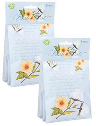 WILLOWBROOK Fresh Scents Duftsäckchen, weiße Baumwolle, Lufterfrischer-Beutel für Schubladen, Schränke, Autos, 6 Stück, langanhaltender Raumduft