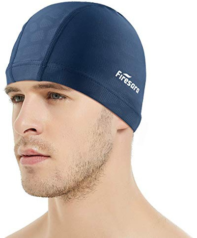 Firesara Fabric Swim Cap, High Elasticity Swimming Cap Keeps Hair Clean Breathable Fit Both Long Hair Short Hair, Swim Caps Woman Girls Men Kids One Size Hat