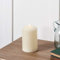Lights4fun Small TruGlow® Chapel Candle Pillar Battery LED Flameless with Timer 15cm Real Ivory Wax