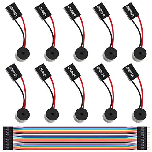 Youmile 10 Piezas de Placa Base de PC con Mini Altavoz Interno, Caja de computadora, Placa Base, BIOS, Alarma, zumbador para Arduino/computadora con Cable de extensión Dupont