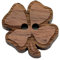 NaturSchatulle Holzknöpfe Motiv Kleeblatt | 5 Stück Nussbaum 2 Loch Knöpfe Holz DIY Basteln Nähen Schmuckherstellung Annähen Kinderknöpfe