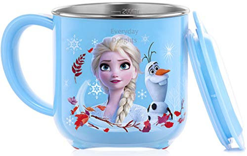 Disney Frozen Elsa Anna Blau ABS Edelstahl Becher mit Deckel 250ml