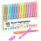 Textmarker, Shuttle Art 15 bunte Pastell Textmarker, 15 Macron Farben, schnell trocknender, ungiftiger Marker, geeignet für Erwachsene und Kinder, um Text hervorzuheben und Markierungen zu machen