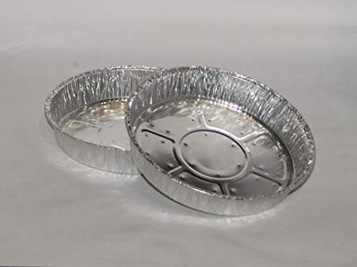 Europackaging Minimalist Round Silver Baking Pan - 100 x 6 Round Foil Trays with Holes