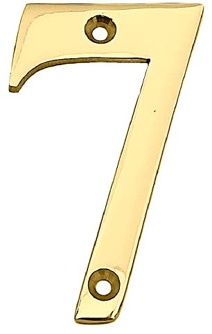 Doris 3-Inch Brass Letters Mailbox Decor Address Signs For Houses Outdoor Wall Decor Mailbox Numbers House Address Numbers For Outside Address Sign Door Numbers For Mailbox Post (Polished, Number 7)