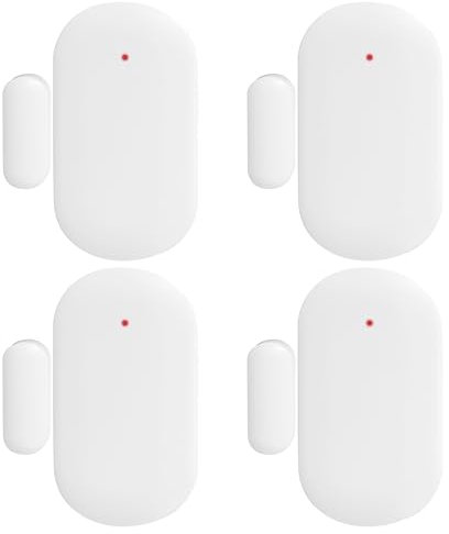 Nivian–Pack 4 Unidades Detector de Apertura valido para Puertas y Ventanas Compatible con Alarma Nivian–Apto para Interior-Inalámbrico 433Mhz - Fácil instalación sin Necesidad de Cables
