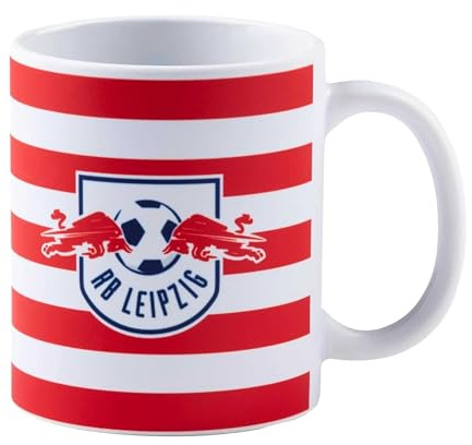 RB Leipzig Tasse - Striped - rot/weiß Streifen Kaffeebecher Kaffeetasse RBL - Plus Lesezeichen Wir lieben Fußball