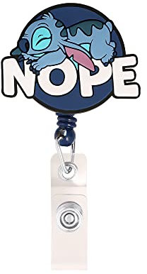 Disney Stitch Badge Reel Retractable ID Card Badge Holder with Alligator Clip