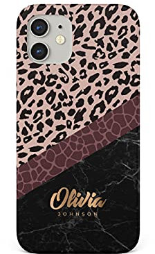 Tirita Pesonalised Phone Case Compatible with iPhone 13 Pro, hard cover, snap-on - Animal Print Dark Jungle