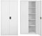 Meuble de rangement en métal avec 2 portes et 5 étagères - 185 cm de haut (gris/blanc, 5 niveaux)
