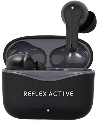 Reflex Active PRO TWS inear headphone with BT5.2 with Active Noise Cancellation and Safe Space transparency feature. Black Rubber paint finish with branded logo on case