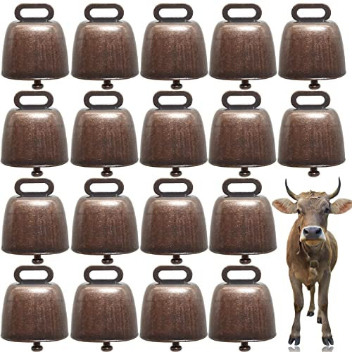 GXXMEI 18 Stück Kuh Pferd Schaf Weide Kupfer Glocken Rinder Bauernhof Tier Kupfer Laut Bronze Glocken (Rot Bronze)