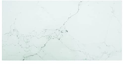 Higsose Dessus de Table Blanc 1000x500 mm Verre Trempé Design en Marbre Table Basse & Jardin