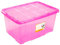 Acan Tradineur Boîte de rangement en plastique pour jouets, livres, vêtements, couvertures - N° 18 (Rose) - 45 x 61,5 x 29,7 cm - 60 L