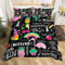 Homewish Flamingo 135x200 Bettwäsche Set Rosa Flamingo Bettbezug Farbe Regenbogen Druck Bettwäsche, Niedliche Tier Flamingo Dekor Tröster Abdeckung Tropische Früchte Palmenblätter Druck Bettwäsche