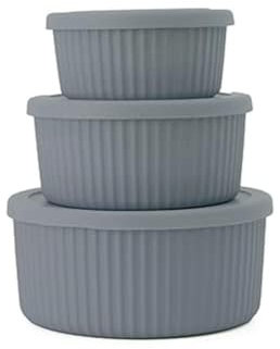 Chic.Mic bioloco plant deluxe Schüssel Set desert in der Farbe Dark Grey, aus PLA Kunststoff, Maße: 5 x 12 cm, 6 x 14 cm, 7 x 15,5 cm, BPDT703