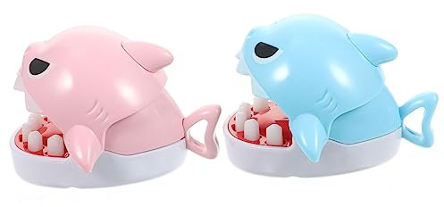 Toyvian 2piezas Llavero De Tiburón Dientes Juguete De Acción para Morder Dedos Divertido Llavero De Color Aleatorio para Fiestas y Regalos