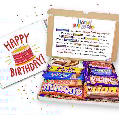 Chocolate Hamper | Happy Birthday Gift for All Ages | Chocolate Box Selection | Birthday Gift for Him & Her| Letterbox Gift Hamper | Sweets Gift Box | Memorable Birthday Chocolate Treat