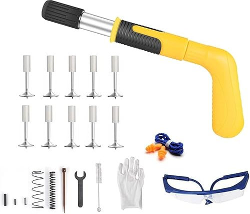 Pistola Sparachiodi, pistola per unghie con 20 unghie rotonde, strumento per rivetti, per pareti di cemento, per la lavorazione del legno (pistola per unghie con 10 chiodi)
