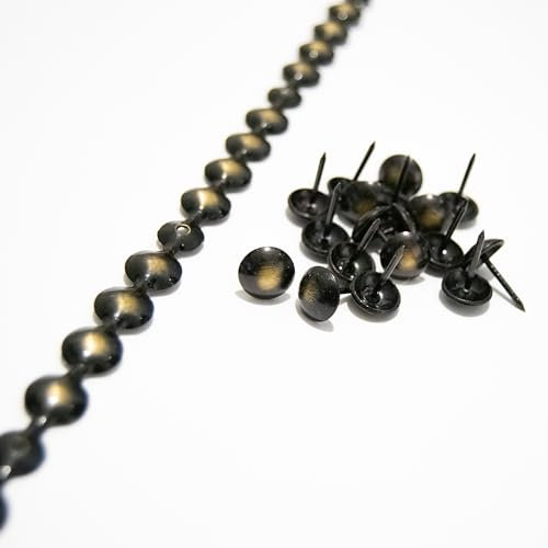 H-BOLT - 5 & 10 Meter Universal Decorative Nail Strips for Upholstery and Furniture - Includes Loose Upholstery Tacks for Easy Installation (11mm Antique Bronze, 5 Meters)