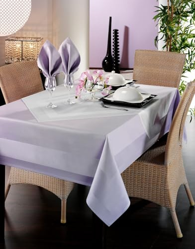 texpot 12 Servietten 50 x 50 cm Lila Atlaskante 100% Baumwolle Damast Tischtuch