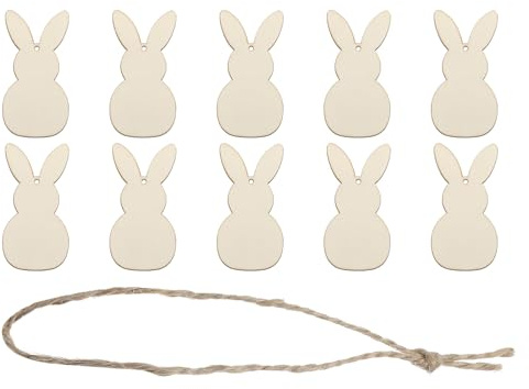 sourcing map 10 Stück Holz Ostern Anhänger bemalbare Holzhasen | Bastelarbeiten, Für DIY Party Hochzeit Dekoration, bemalbare