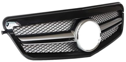 Auto-Frontgrill Oberer Grill Für Mercedes Für Benz E-Klasse W212 S212 2010 2011 2012 2013 Glänzender Schwarzer ABS-Kunststoff Mit Emblem Frontgrill
