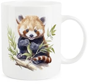 Purely Home Red Panda Mug - Exotic Panda Bear Gift - Tea/Coffee Bone China Cup Present for Animal Lovers
