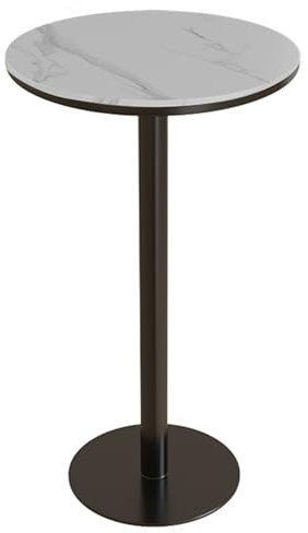 Bistrotisch für den Außenbereich runder Cocktailbartisch mit Marmorplatte und Metallfuß Snack-Beistelltisch Frühstücks- und Esszimmermöbel für die Küche zu Hause Pub Café (Größe: Höhe 7