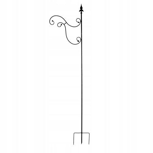 Kapaga - Hirtenhaken Höhe 220 cm - Gartendeko - Metallhaken - Schäferhaken | Garten - Laternenstab Metall - Laternenhalter - Hohe Verarbeitungsqualität - Wetterfest - Stabile Konstruktion - (Schwarz)