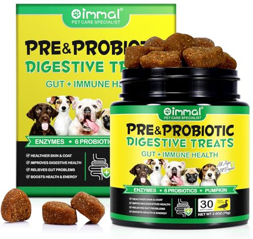 Probiotic Chews for Dogs,Support Dogs Digestive Enzymes,Gut,Yeast Balance,Immune Supplement,Probiotics Treats Suitable for All Ages and Breeds (30 chews)