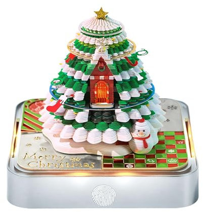 EIRZNGXQ Time Piece Kalender 2025, 3D-Kalender 2025 mit Lichtern, 3D-Notizblock, Kunstblöcke, Kalender, kreativer Zeitmess-Kalender, Schloss, Abreißen, Papierschnitzerei, klebrige DIY-Notiz (silberner