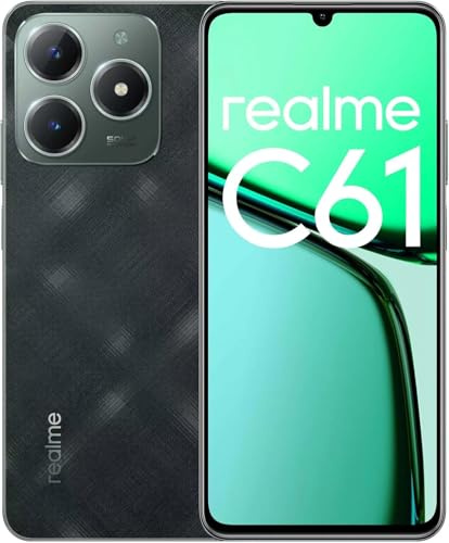 realme Smartphone C61 Dual SIM | 8 GB di RAM, 256 GB di memoria | Display da 6,7 pollici a 90 Hz | Fotocamera AI da 50 MP | Batteria da 5000 mAh | Android 14 | 4G LTE | Impronte digitali laterali |