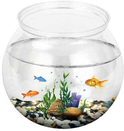 Fukamou Transparentes Rundes Aquarium - Aquarium-Desktop-Behälter, Transparentes -Terrarium - Runde, Sturzsichere Fischschale -Für Kampffische Und Andere Kleine Fische
