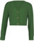 TrendyFashion Cardigan court en tricot torsadé pour femme avec 3 boutons, vert bouteille, 40-42