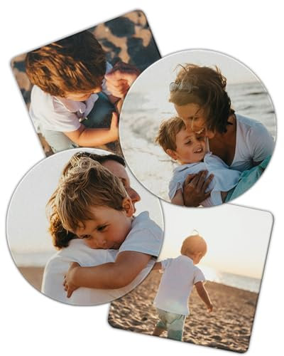 REGALOCREATIVO Imán Personalizado Redondo 5x5 cm. Pack 4 Unidades de Imánes para Nevera. Regalos Originales con Foto para Cumpleaños, Aniversarios.