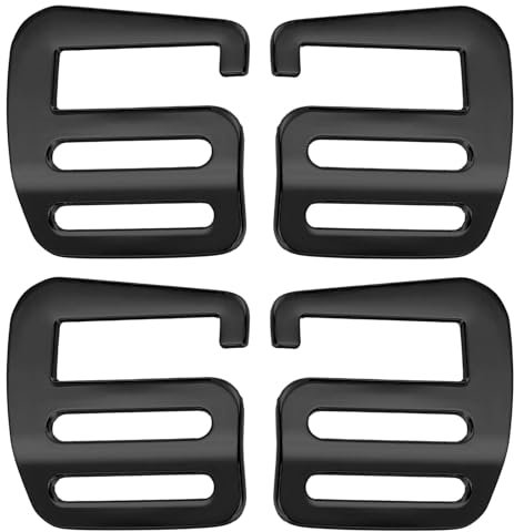 PATIKIL Ganci a G per Regolatori di in Tessuto da 25mm, 2 Coppie di Ganci in Metallo per Regolabili per Zaini, per Bagagli, Cinture in Tessuto per Attrezzature Outdoor, Neri
