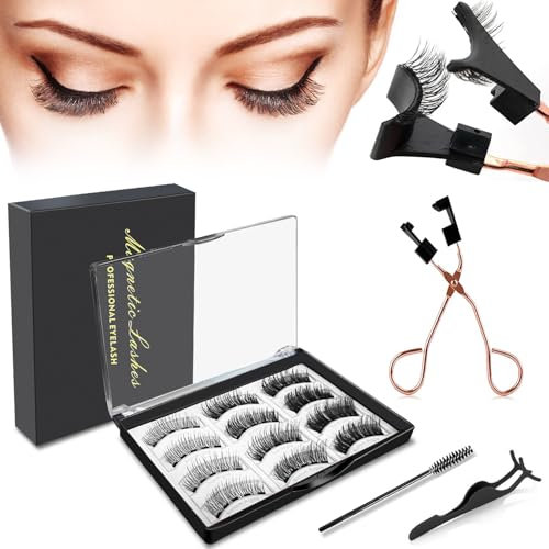 Faux Cils Magnetique Avec Applicateur, 3 Paires Naturel Cils Magnetique Aimant Réutilisable, Cils Magnetique Faciles à Porter Et à Enlever, Pas Besoin De Colle Cils