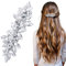 Glänzende Strass-Haarspangen, Haarspange Damen Hochzeit, Haarschmuck Silber, Vintage Haarschmuck Damen, Haarspangen Silber Mit Kristallblumen Für Frauen, Mädchen, Bridal, Brautjungfer