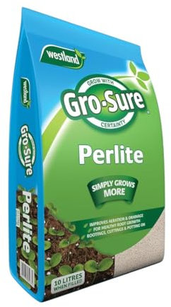 Gro Sure Perlite 10L - Lightweight, Natural Volcanic Rock for Improved Aeration, Drainage & Moisture Retention - Perfect for Seedlings, Cuttings, Compost, and Plant Growth Enhancement