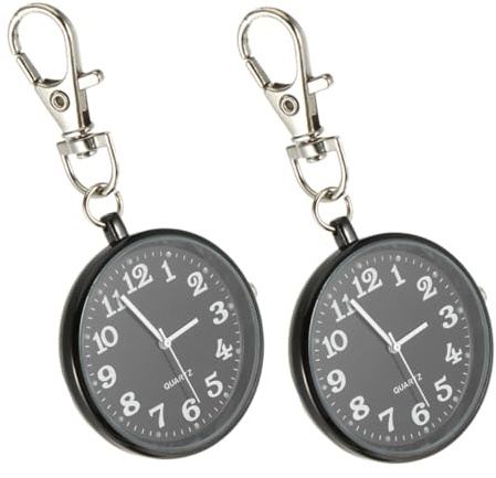 VALICLUD Große Digitale Taschenuhr Schlüsselanhängeruhr aus Zinklegierung | Schwarz, Tragbar mit Digitaler Anzeige, 2 Stück-pack, für Schüler und Ältere Menschen