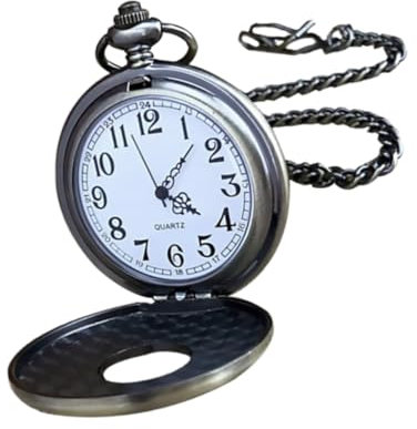 FOMIYES Vintage Taschenuhr mit Hohlem Deckel Retro Uhr mit Holzmaserung Modisches Accessoire für Herren Geschenkidee für Väter Ehemänner