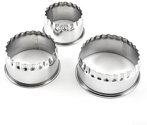 Juego de 3 cortadores de acero inoxidable para repostería y albóndigas para hornear tartas, pasteles picados y galletas