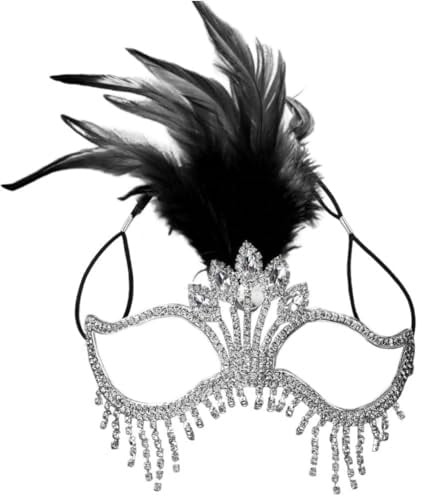 Vobumix -quastenmaske, Sexy Maskenmaske, Kristallklarer Gesichtsschmuck Für Halloween-Partys, Cosplay, Bauchtanz