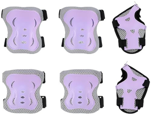 IKOPFLN Ensemble de Protection pour Patins à roulettes pour Enfants de 6 pièces avec genouillères, coudières et protège-Poignets pour Enfants, adapté au Patinage en Plein air et au Cyclisme