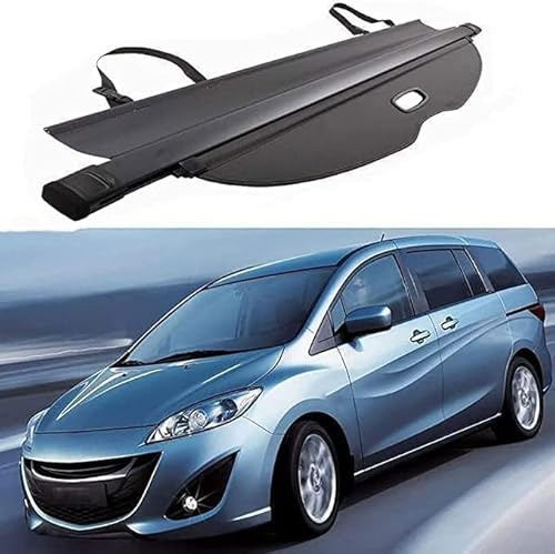 ZHANGJF Auto Einziehbare Hintere Kofferraum Hutablage Für Mazda 5 2008-2013, Kofferraumabdeckung Cargo Kofferraum Abdeckung Ablagen