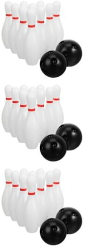 BESTonZON 3 Sätze Mini Bowling Set Pins Bälle Familien Bowling Spiel Motorikspiel für Erwachsene Einfach Aufzubauen für Partys und Feiern